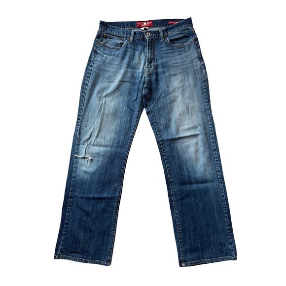 Lucky Brand Men's Blue Denim Jeans size 32 X 32; Broken In Straight Leg - Picture 1 of 16